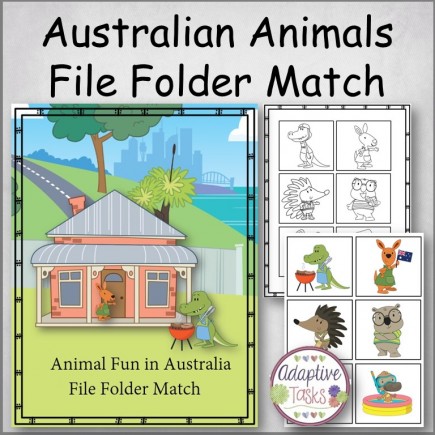 Australian Animal File Folder Match